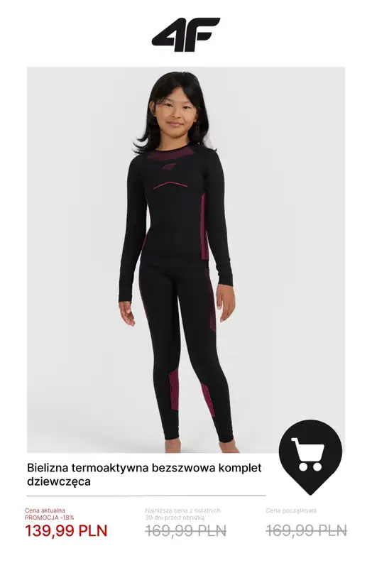 4F - gazetka promocyjna Bielizna termiczna – ciepła baza na chłodne dni od środy 07.01  - strona 12