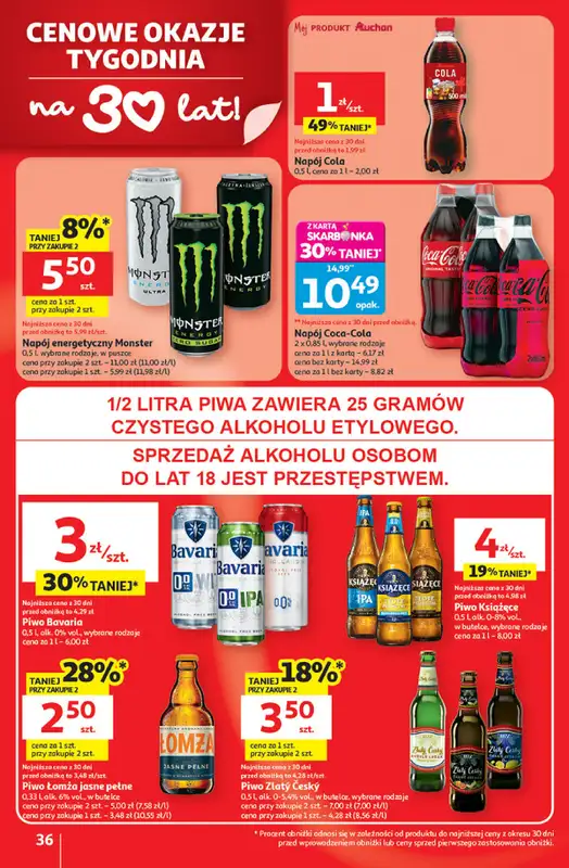 Auchan - gazetka promocyjna Gazetka 30 Lat Hipermarket Auchan od czwartku 08.01 do środy 14.01 - strona 36
