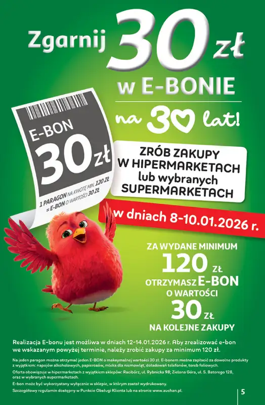 Auchan - gazetka promocyjna Gazetka 30 Lat Hipermarket Auchan od czwartku 08.01 do środy 14.01 - strona 5