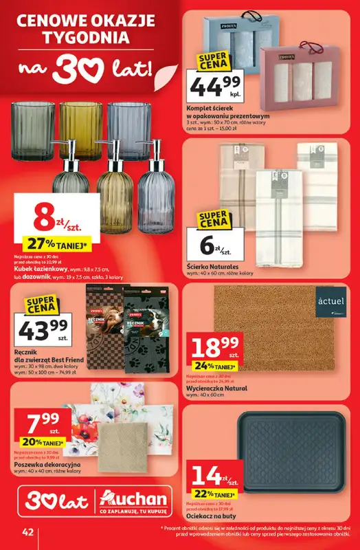 Auchan - gazetka promocyjna Gazetka 30 Lat Hipermarket Auchan od czwartku 08.01 do środy 14.01 - strona 42