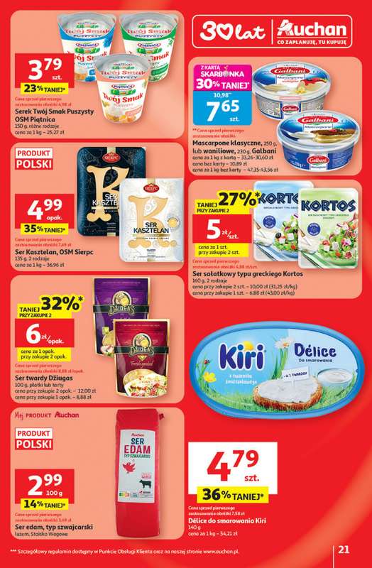 Auchan - gazetka promocyjna Gazetka 30 Lat Hipermarket Auchan od czwartku 08.01 do środy 14.01 - strona 21