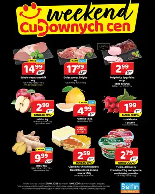 Delfin - gazetka promocyjna Weekend cudownych cen od czwartku 08.01 do niedzieli 11.01