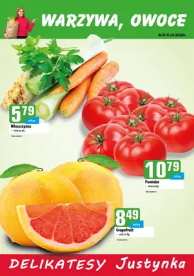 Delikatesy Justynka - gazetka promocyjna Plakaty promocyjne od czwartku 08.01 do niedzieli 11.01