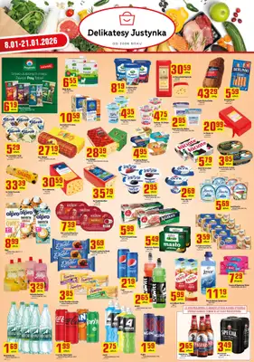 Delikatesy Justynka - gazetka promocyjna Gazetka od czwartku 08.01 do środy 21.01