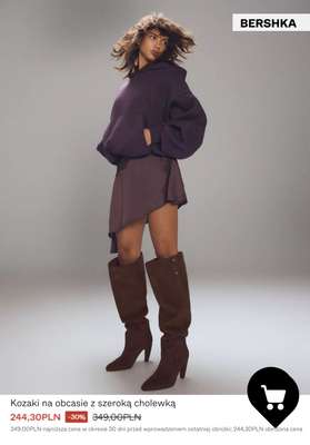 Kozaki na obcasie z szeroką cholewką