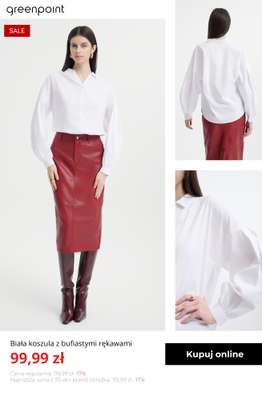 Biała koszula z bufiastymi rękawami