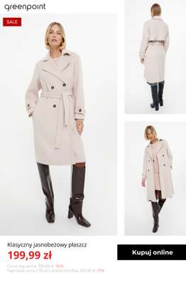 Klasyczny jasnobeżowy płaszcz