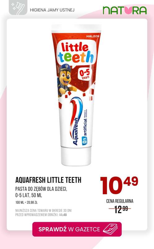 Drogerie Natura - gazetka promocyjna Higiena jamy ustnej - szczoteczki i pasty na promocji! od czwartku 08.01 do poniedziałku 19.01 - strona 6