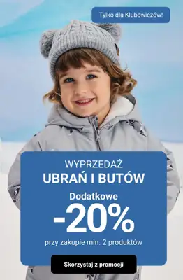 Smyk - gazetka promocyjna Dodatkowe -20% na WYPRZEDAŻ - tylko dla Klubowiczów! od czwartku 08.01 do niedzieli 11.01