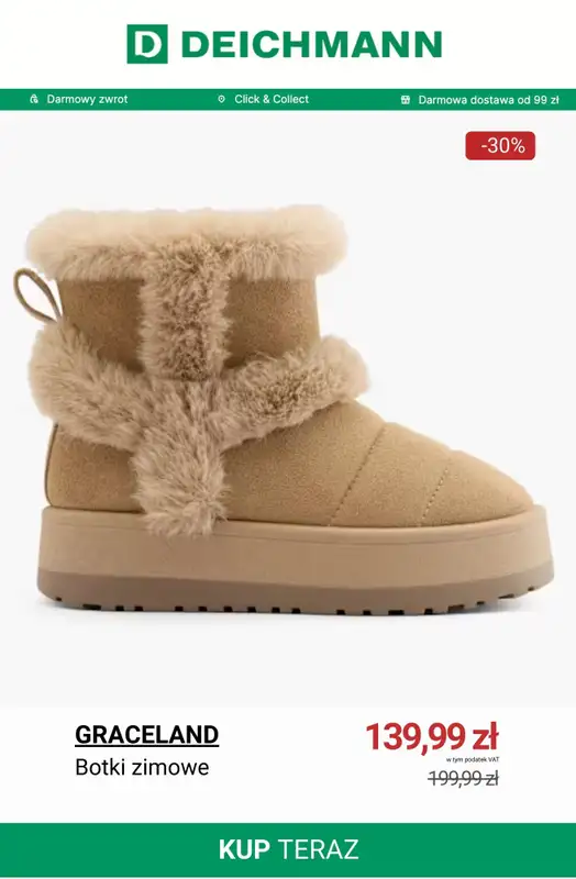Deichmann - gazetka promocyjna Botki zimowe i śniegowce damskie w korzystnych cenach od czwartku 08.01  - strona 6
