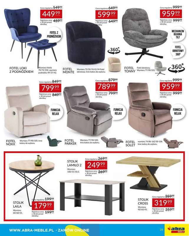 Abra Meble - gazetka promocyjna Gazetka od piątku 09.01 do środy 28.01 - strona 29