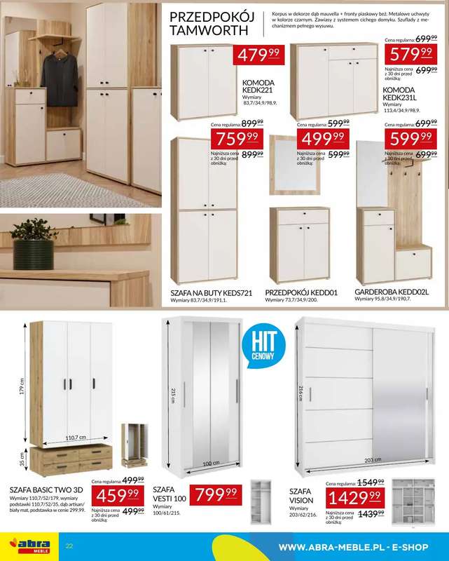 Abra Meble - gazetka promocyjna Gazetka od piątku 09.01 do środy 28.01 - strona 22