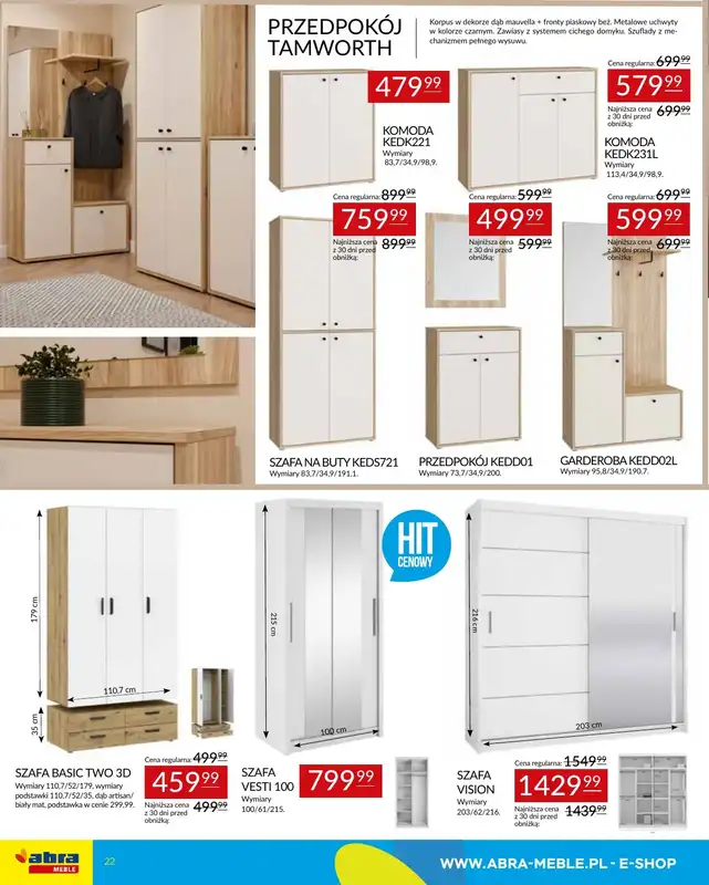 Abra Meble - gazetka promocyjna Gazetka od piątku 09.01 do środy 28.01 - strona 22