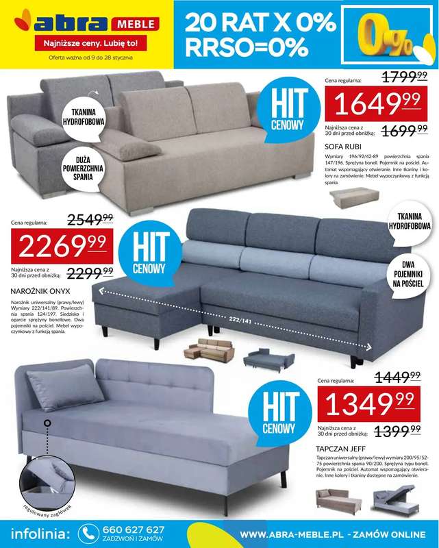 Abra Meble - gazetka promocyjna Gazetka od piątku 09.01 do środy 28.01