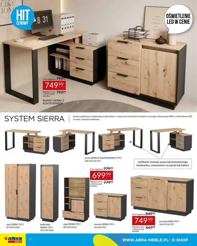 Abra Meble - gazetka promocyjna Gazetka od piątku 09.01 do środy 28.01 - strona 12