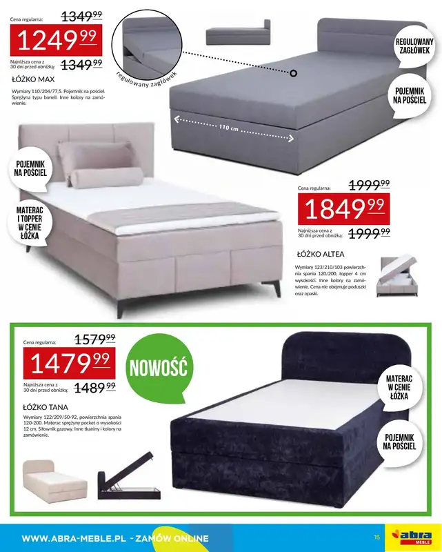 Abra Meble - gazetka promocyjna Gazetka od piątku 09.01 do środy 28.01 - strona 15