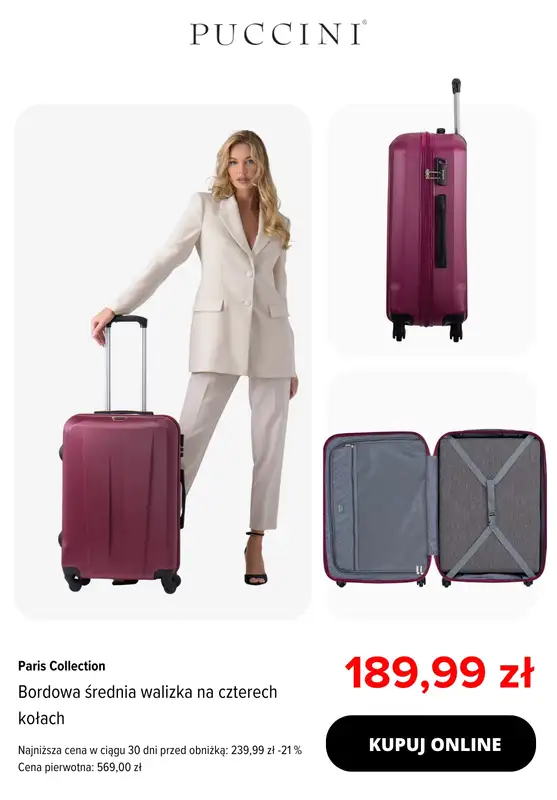 BEST SALE - gazetka promocyjna Puccini | -30% na wybrane walizki od czwartku 08.01 do poniedziałku 26.01 - strona 8