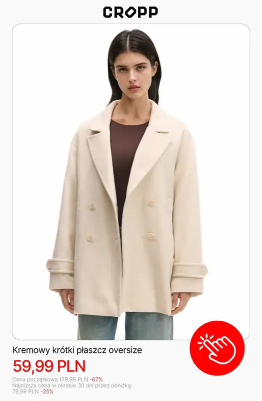 Cropp - gazetka promocyjna Wyprzedaż: kurtki i płaszcze dla niej od czwartku 08.01  - strona 6