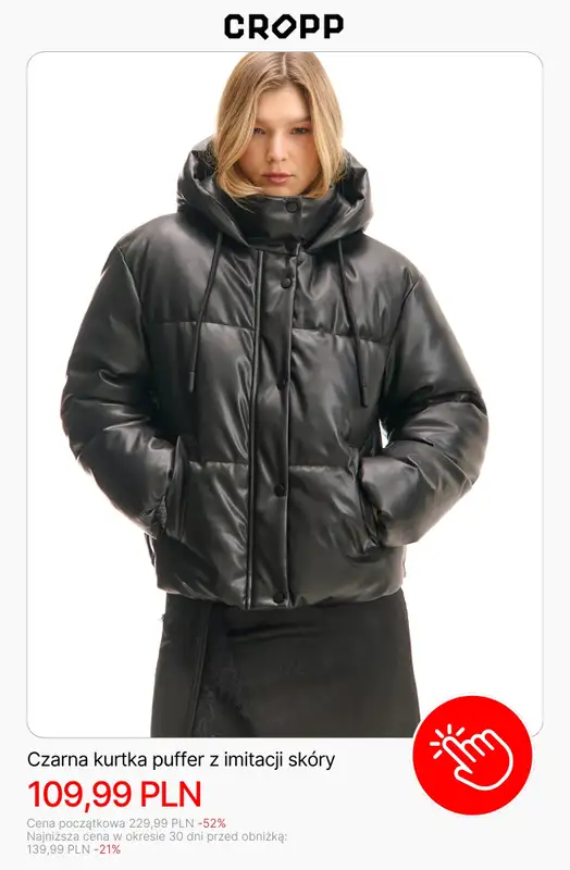 Cropp - gazetka promocyjna Wyprzedaż: kurtki i płaszcze dla niej od czwartku 08.01  - strona 4