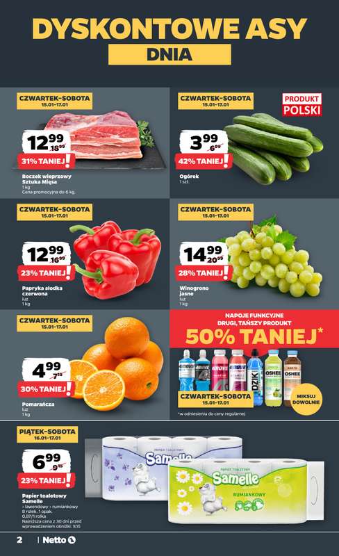 Netto - gazetka promocyjna Gazetka Spożywcza  do soboty 17.01 - strona 2