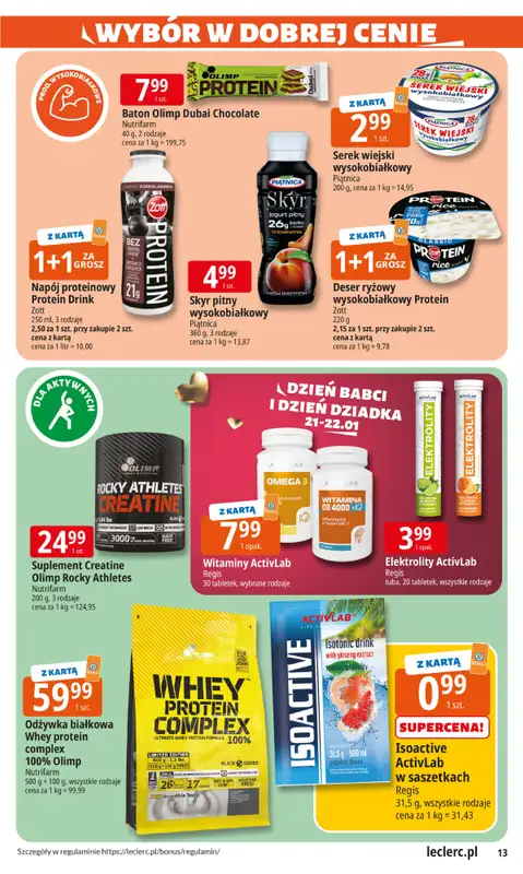 Leclerc - gazetka promocyjna Oferta E.Leclerc I Dzień Babci i Dziadka w dobrej cenie od wtorku 13.01 do niedzieli 25.01 - strona 13