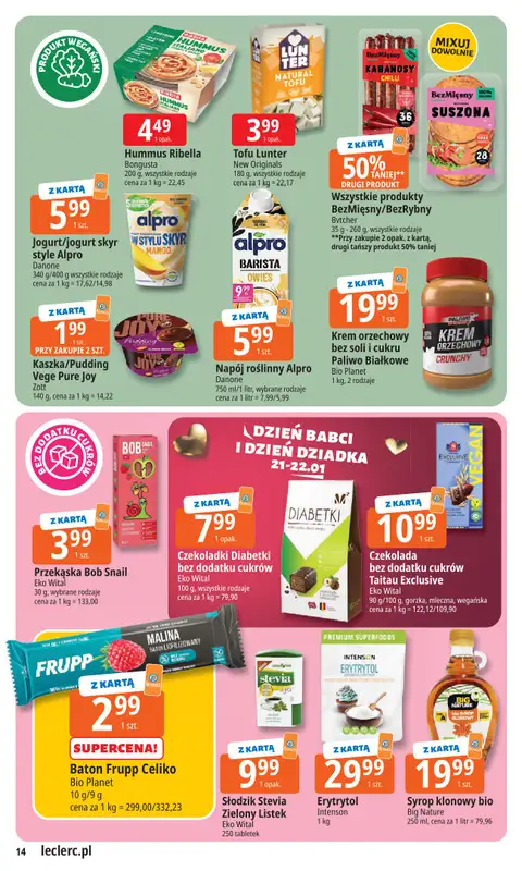 Leclerc - gazetka promocyjna Oferta E.Leclerc I Dzień Babci i Dziadka w dobrej cenie od wtorku 13.01 do niedzieli 25.01 - strona 14