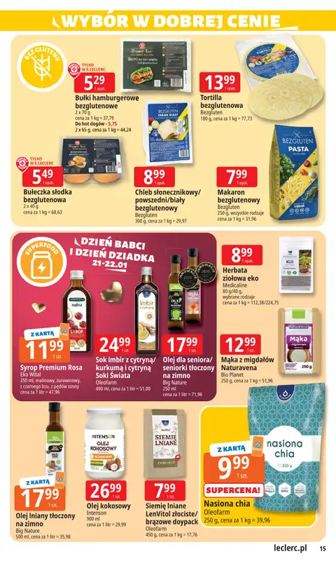 Leclerc - gazetka promocyjna Oferta E.Leclerc I Dzień Babci i Dziadka w dobrej cenie od wtorku 13.01 do niedzieli 25.01 - strona 15