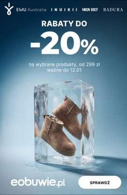 eobuwie.pl - gazetka promocyjna Do -20% na wybrane buty zimowe od 299 zł od piątku 09.01 