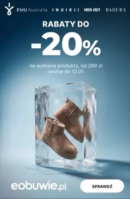 eobuwie.pl - gazetka promocyjna Do -20% na wybrane buty zimowe od 299 zł od piątku 09.01 