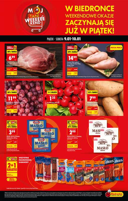 Biedronka - gazetka promocyjna Tani Weekend od piątku 09.01 do soboty 10.01
