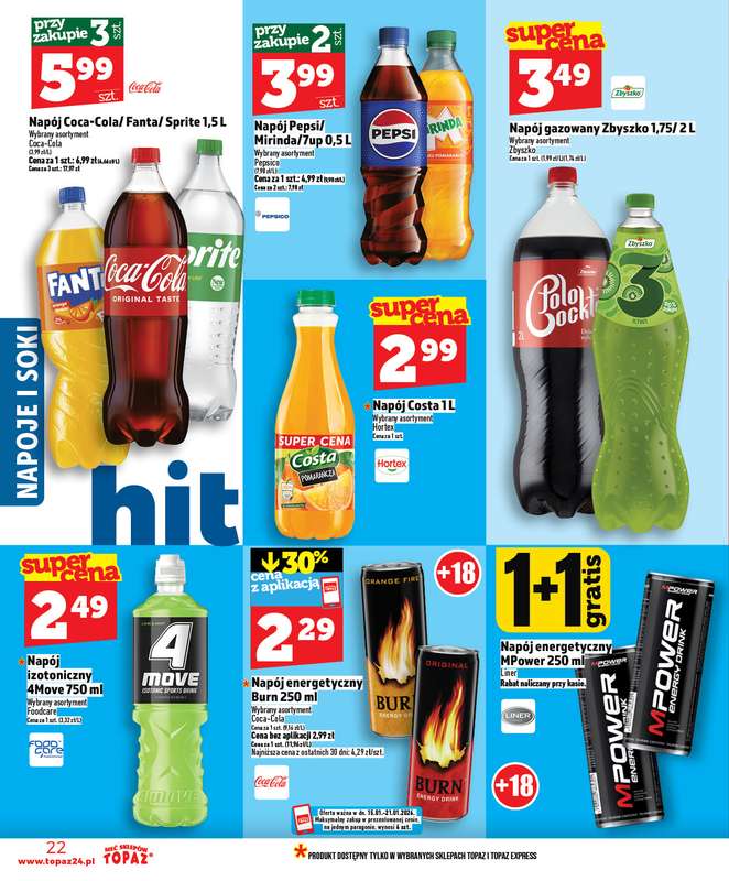 TOPAZ - gazetka promocyjna Gazetka od czwartku 15.01 do środy 21.01 - strona 22