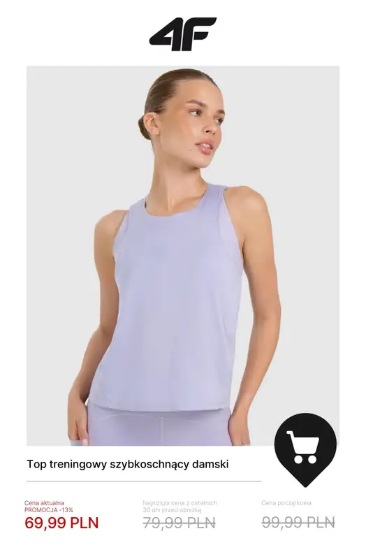 4F - gazetka promocyjna Do -50% na damskie ubrania treningowe od soboty 10.01  - strona 14