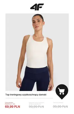 4F - gazetka promocyjna Do -50% na damskie ubrania treningowe od soboty 10.01  - strona 10
