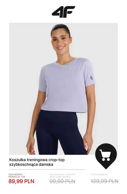 4F - gazetka promocyjna Do -50% na damskie ubrania treningowe od soboty 10.01  - strona 8