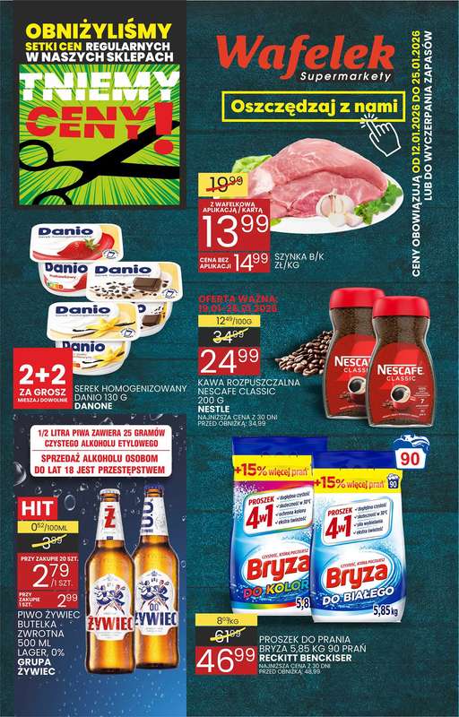 Wafelek - gazetka promocyjna Gazetka od poniedziałku 12.01 do niedzieli 25.01