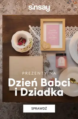 Sinsay - gazetka promocyjna Prezenty na Dzień Babci i Dziadka od soboty 10.01 do piątku 16.01