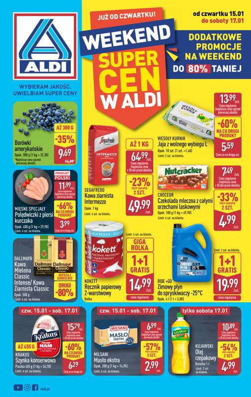 Aldi - gazetka promocyjna Weekend super cen w Aldi! od czwartku 15.01 do soboty 17.01