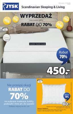 Jysk - gazetka promocyjna Wyprzedaż, Rabat do 70% od środy 14.01 do wtorku 27.01