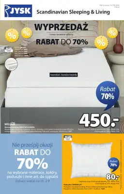 Jysk - gazetka promocyjna Wyprzedaż, Rabat do 70% od środy 14.01 do wtorku 27.01