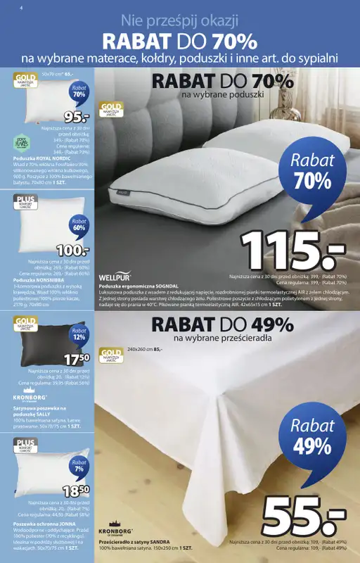 Jysk - gazetka promocyjna Wyprzedaż, Rabat do 70% od środy 14.01 do wtorku 27.01 - strona 4