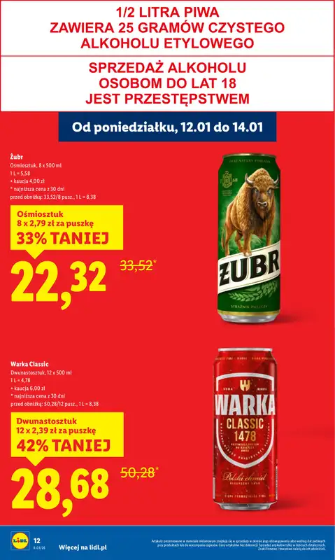 Lidl - gazetka promocyjna Oferta od poniedziałku od poniedziałku 12.01 do środy 14.01 - strona 12