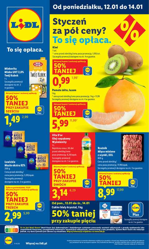 Lidl - gazetka promocyjna Oferta od poniedziałku od poniedziałku 12.01 do środy 14.01