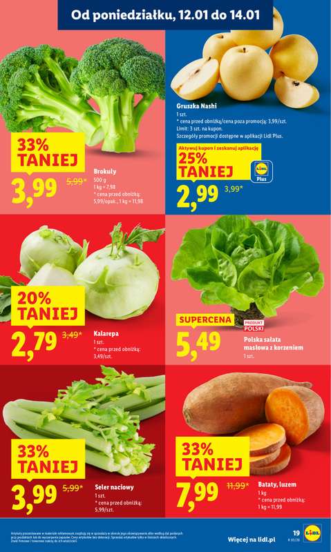 Lidl - gazetka promocyjna Oferta od poniedziałku od poniedziałku 12.01 do środy 14.01 - strona 19