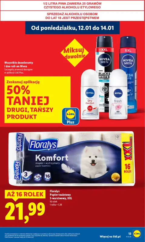 Lidl - gazetka promocyjna Oferta od poniedziałku od poniedziałku 12.01 do środy 14.01 - strona 13