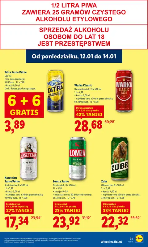 Lidl - gazetka promocyjna Oferta od poniedziałku od poniedziałku 12.01 do środy 14.01 - strona 31