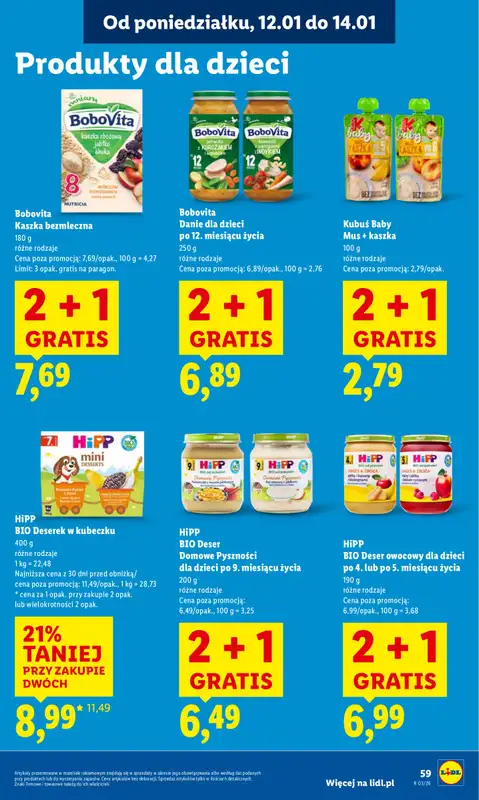 Lidl - gazetka promocyjna Oferta od poniedziałku od poniedziałku 12.01 do środy 14.01 - strona 59