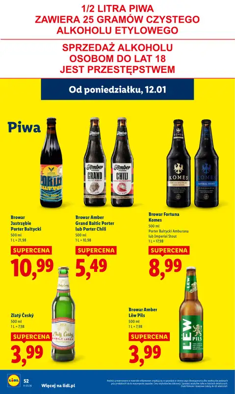 Lidl - gazetka promocyjna Oferta od poniedziałku od poniedziałku 12.01 do środy 14.01 - strona 52
