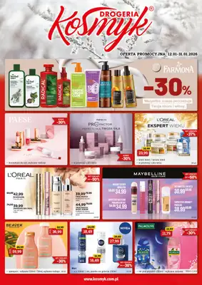 Drogeria Kosmyk - gazetka promocyjna Gazetka od poniedziałku 12.01 do soboty 31.01