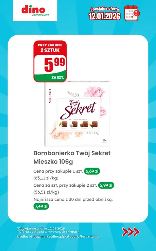 Dino - gazetka promocyjna Specjalna oferta na 12.01.2026 - promocje spoza gazetki od poniedziałku 12.01 do poniedziałku 12.01 - strona 10