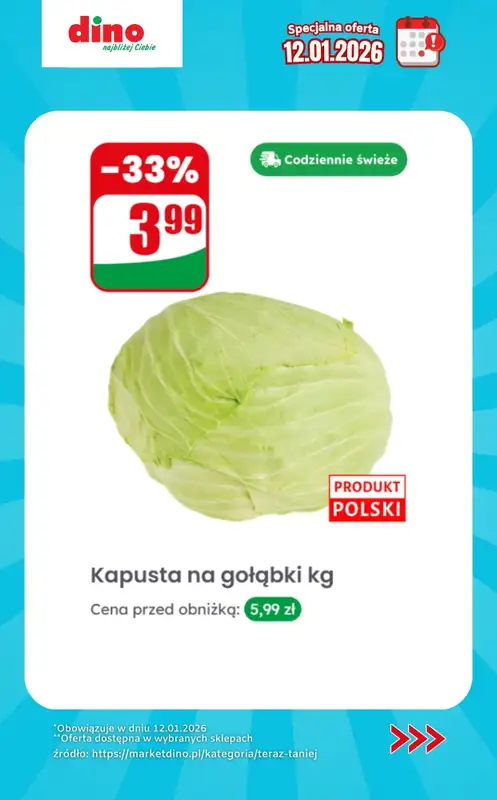 Dino - gazetka promocyjna Specjalna oferta na 12.01.2026 - promocje spoza gazetki od poniedziałku 12.01 do poniedziałku 12.01 - strona 4